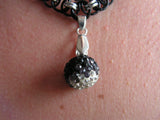 Celtic Helm Necklace with silver and black ball pendant