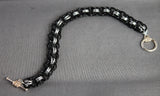 Celtic Helm weave black and silver bracelet
