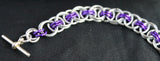 Celtic Helm weave bracelet in silver and purple