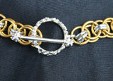 Celtic Helm weave necklace in gold and silver tones